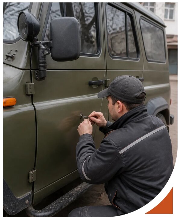 Профессиональное вскрытие автомобиля УАЗ без повреждений в Тюмени